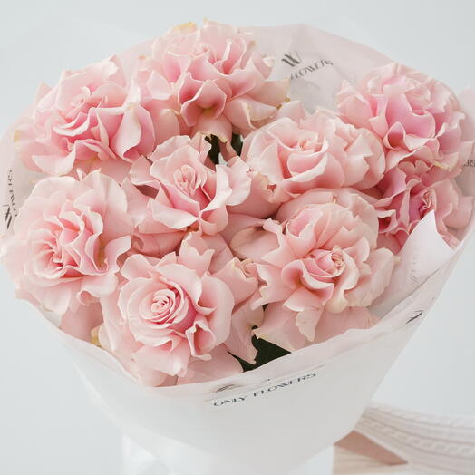 Букет из 9 французских роз Pink Mondial