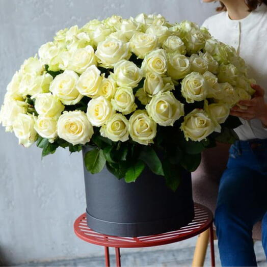 101 White Rose in Box