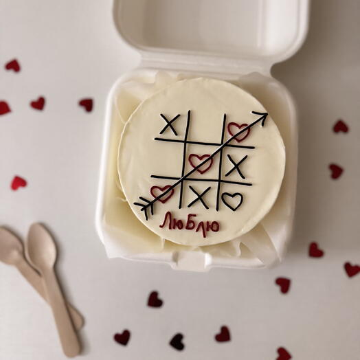 Бенто торт с рисунком на день Влюбленных