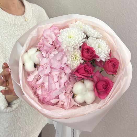Fluffy💗 Нежный воздушный авторский букет с гортензией