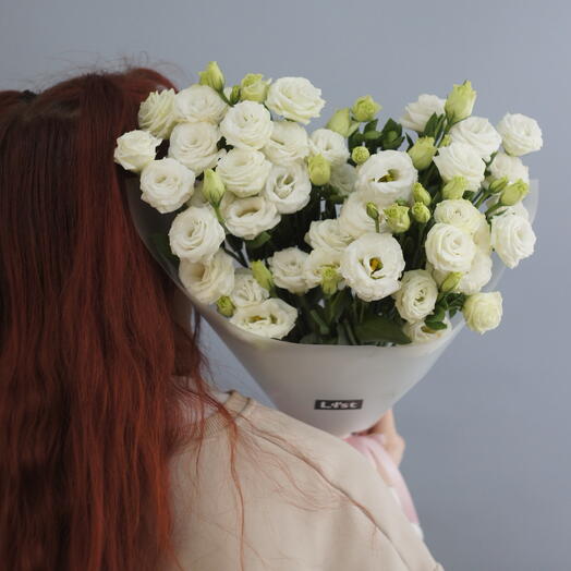 Букет из белой эустомы (13шт)