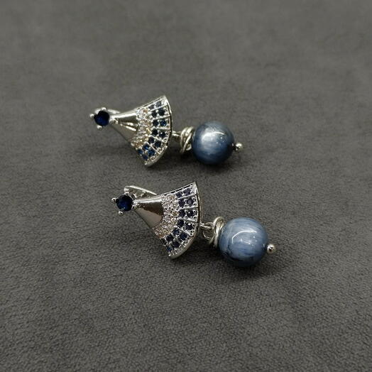 Серьги с кианитом