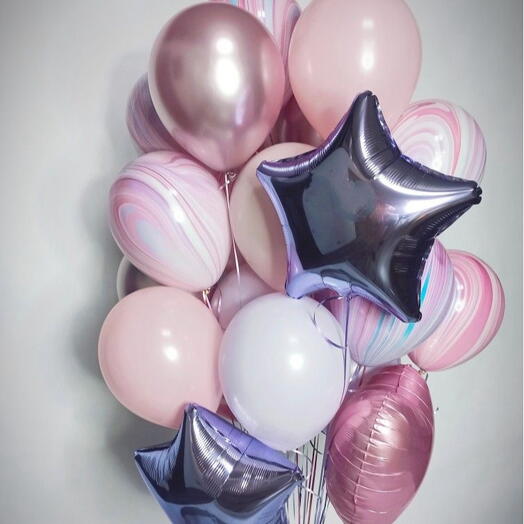 Шары розовые и серебро с доставкой в Калининграде 🎈