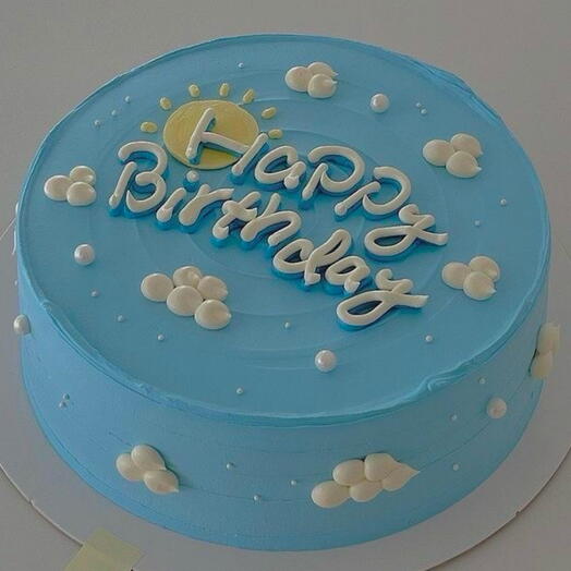 Торт Happy birthday 🩵