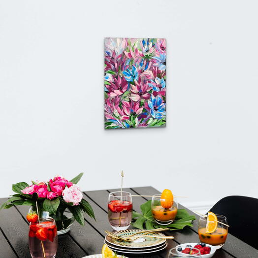 Весенний перезвон — авторская картина маслом с цветами, яркая интерьерная живопись