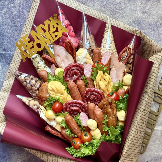 Мясной букет. Мужской букет из колбас
