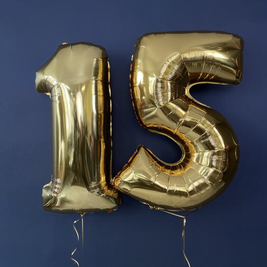 Цифры золото 15 (номинал можно изменить)