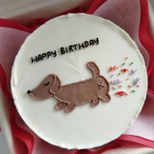 Бенто-торт Happy Birthday c собачкой