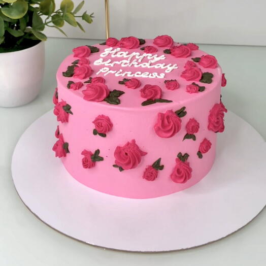 Торт Happy birthday princess торт для девушки на день рождения розовый торт на год для девочки