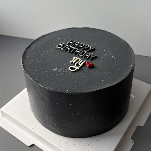 Торт бенто макси 1,2 кг. черный «happy birthday my️» мужчине