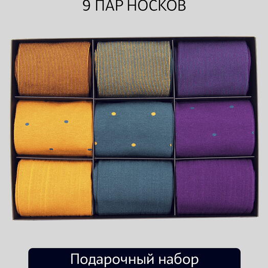 Подарочный набор мужских носков Tezido Н71, 9 пар