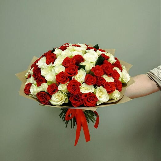 Букет из 101 розы микс 40 см