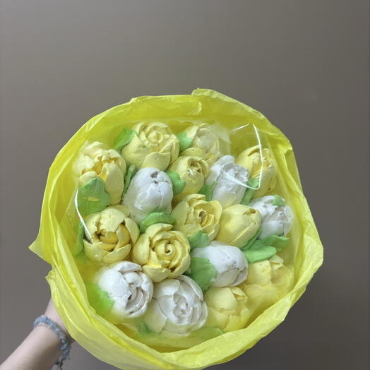 букет из зефира тюльпаны