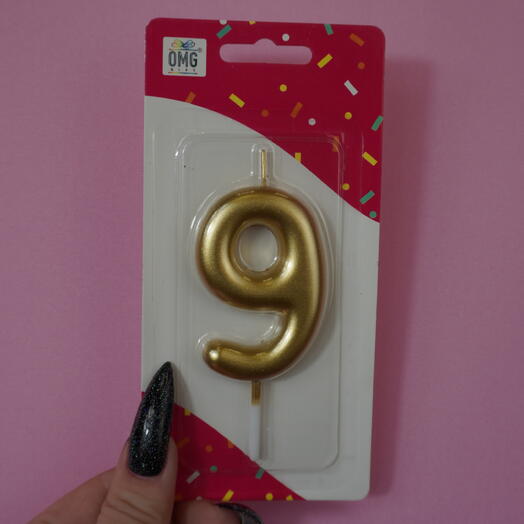 Свеча «9» золото