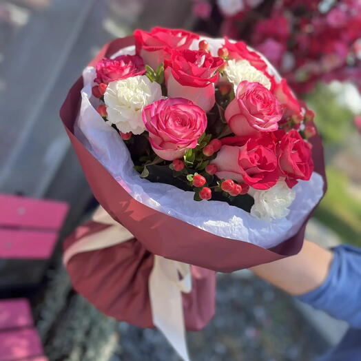 Букет "розовый вечер"