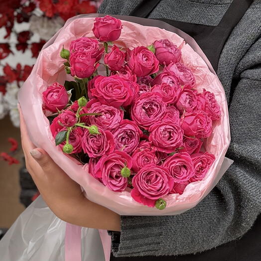 Милый букет кустовых роз как пионы 🎀💝