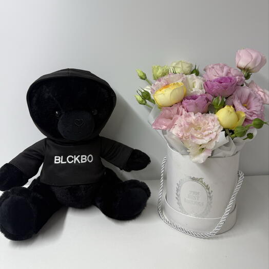 Подарочный набор мишка с цветами 🌸🧸