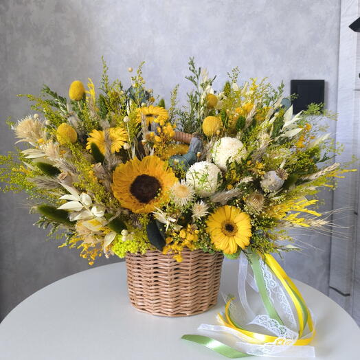 Интерьерная композиция с подсолнухами 🌻Солнечная симфония🌻