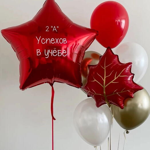 Композиция из шаров "1 сентября. Успехов в учёбе", 7 шаров