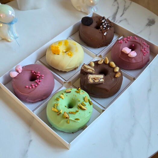 Донат кейк, Donut cake, набор пирожных мини тортики, ассорти 6 вкусов