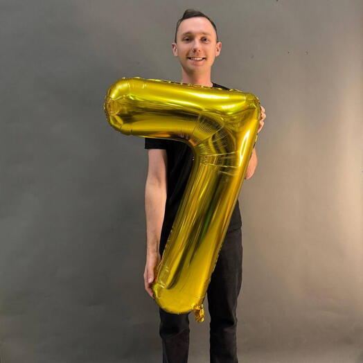 Шар цифра золото 7