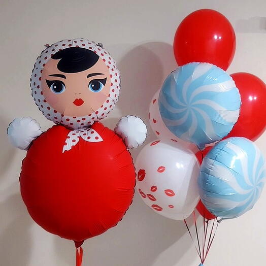Воздушные шары для любимой девушки, мамы, коллеги на день рождения неваляшка