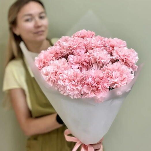 Букет из 15 шт. Розовых диантусов (гвоздик) 60 см