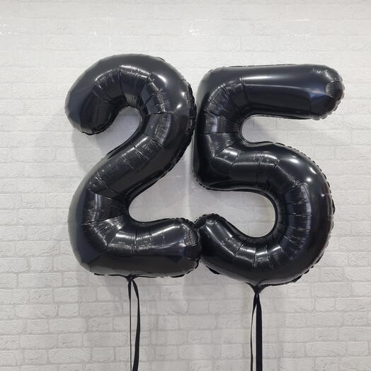 Шары цифры 25 чёрные