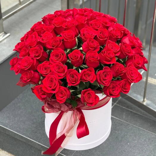 Коробка Фридом из красных роз