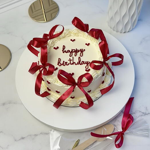 Бенто-торт на день рождения Ламбет с ленточками «Happy birthday