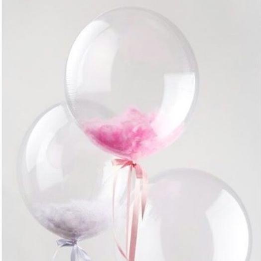 3 Шара  Баблз с перьями