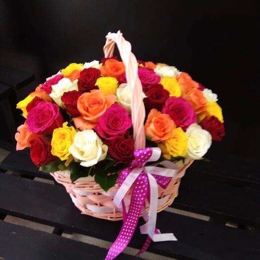Roses in the basket