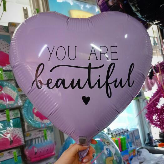 Balloon Heart "You are beautiful"