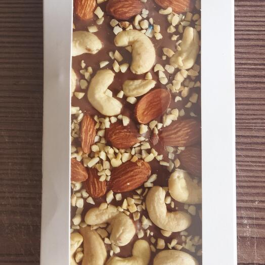 Handmade chocolate with nuts