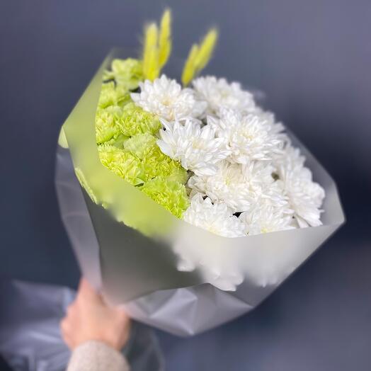 Nube de crisantemos y Dianthus