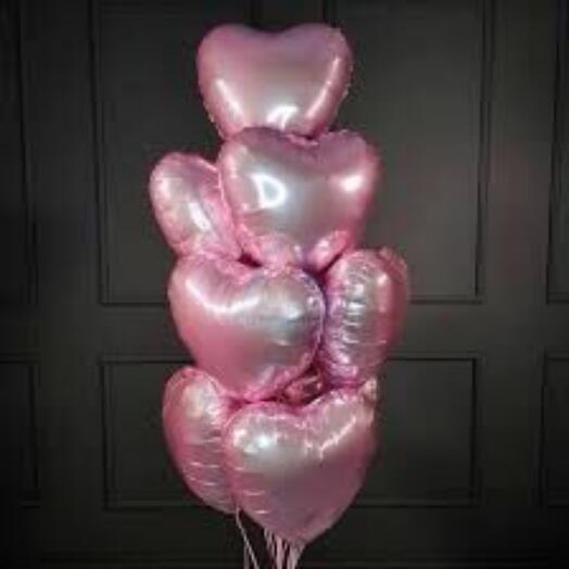 Fuente de 10 bolas "Corazón rosa"