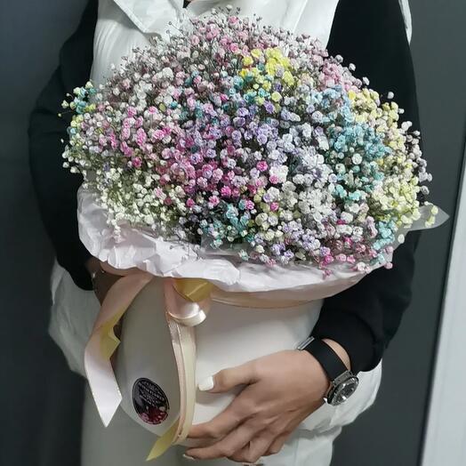Радужная гипсофила в коробке♥️