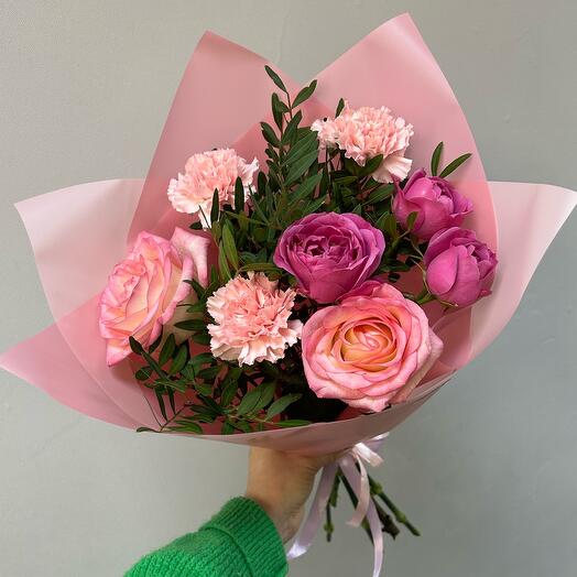 Ramo de caramelo con rosa de peonía