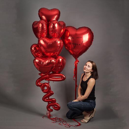 Set for your beloved ,heart balls, "You are my life"
