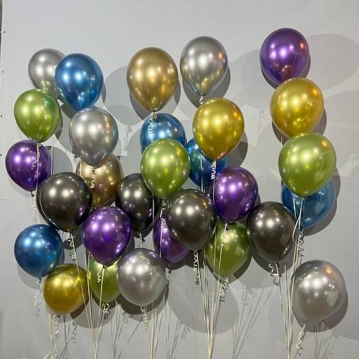 Multicolored chrome beads 30 pcs