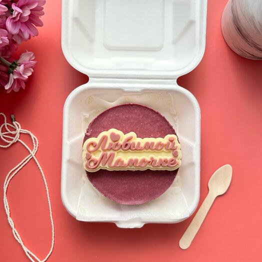 Pastel de queso Bento "Querida mamá" como regalo