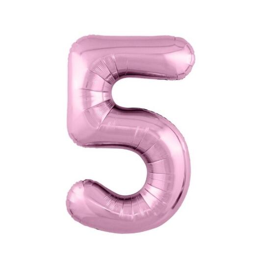 Шар-цифра "5" гелиевый, цвет розовый