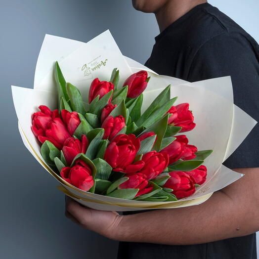 19 Red Tulips