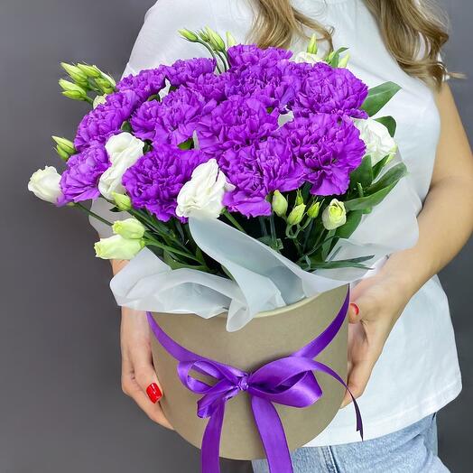 Dianthus con eustoma en Caja