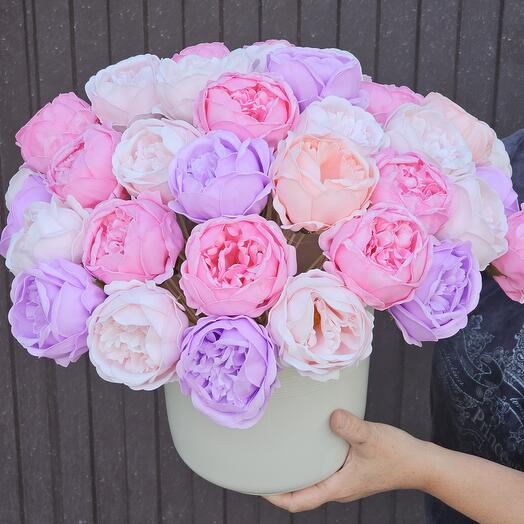 Пионы мыльные цветные в коробочке