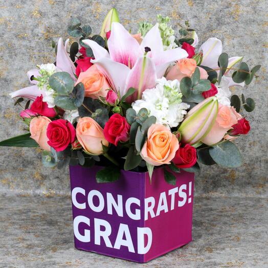 Graduation Flower Vase English