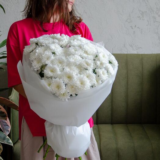 Bouquet of fluffy bush chrysanthemums