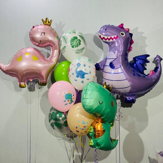 Dragon and Dinosaur Balloons, 10 pcs