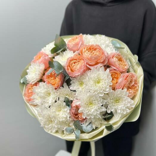 Chrysanthemum and Rose Bouquet - 1875