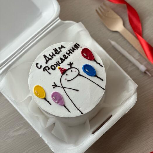 Бенто торт на день рождения  с шарами